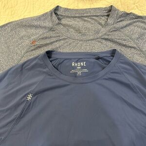 Rhone Reign SS T shirt. (Lot 2). M. Heather Blue. And Blue